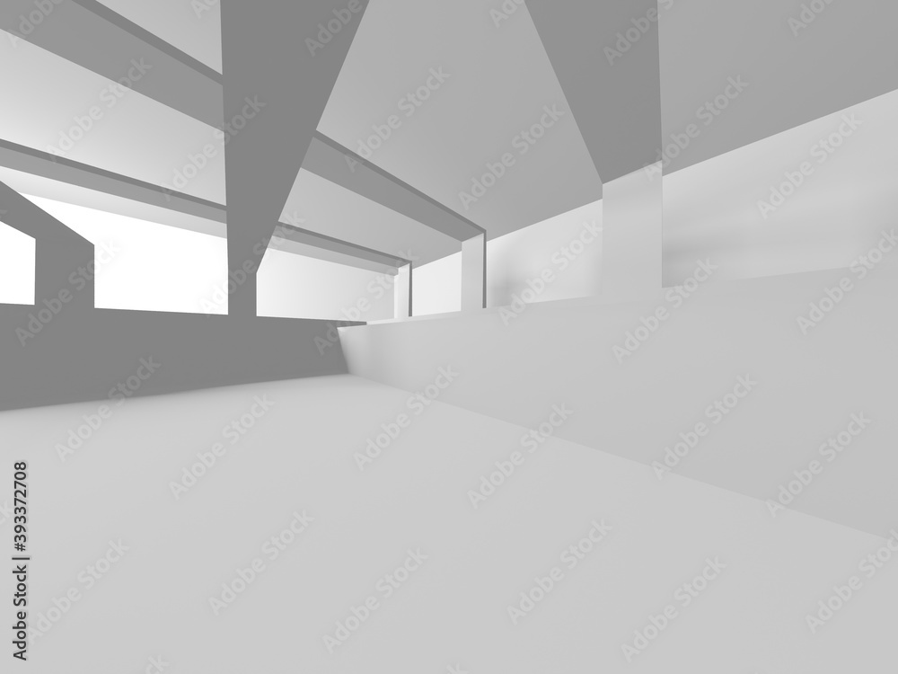 Obraz premium White Modern Empty Room. Abstract Building Concept