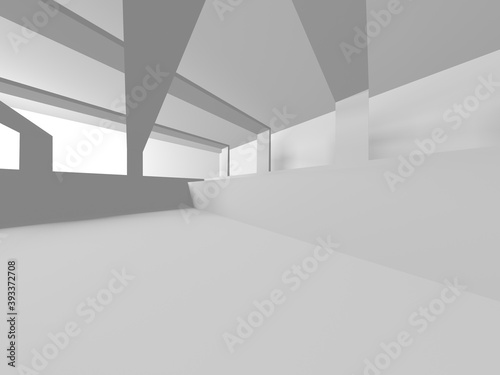 White Modern Empty Room. Abstract Building Concept