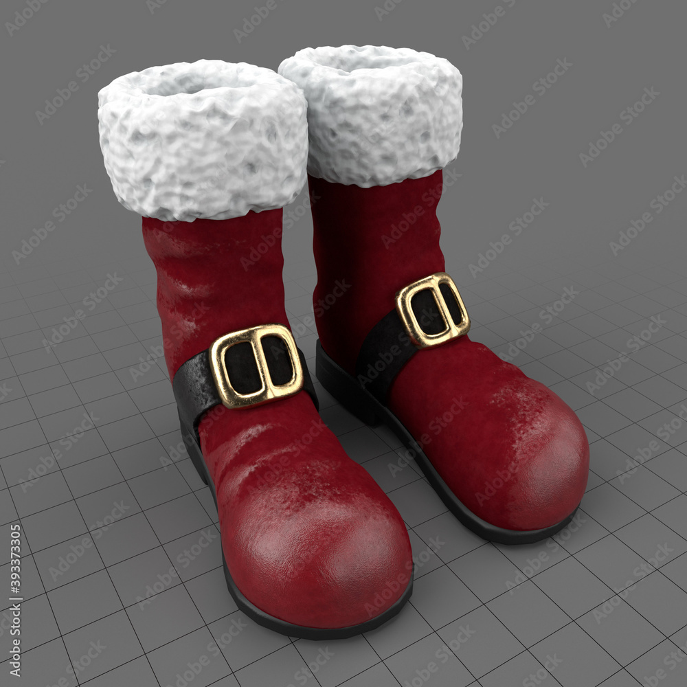 Santa Claus boots Stock 3D asset | Adobe Stock