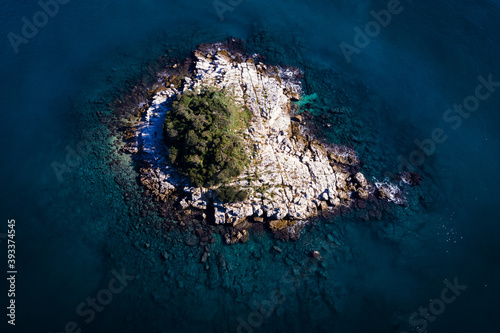 Dramatic drone photo of the mediterranean coastline in Croatia