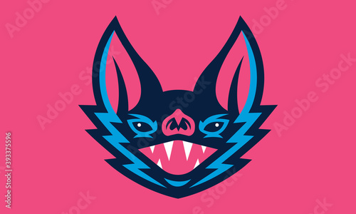 Bat sports vector mascot logo design