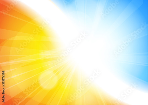 Vector : Abstract orange and blue with len flare background