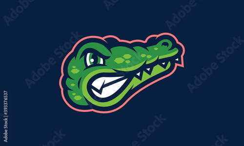 Alligator sports vector mascot logo design