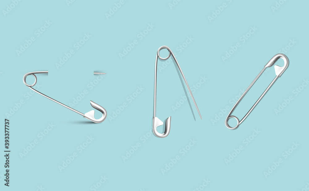 Vector illustration of high detailed safe pins. Sewing craft background. Vector illustration of high detailed safe pins. Sewing craft background.