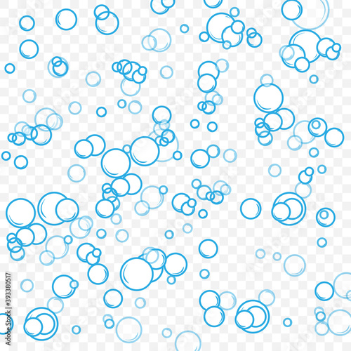 Vector isolated doodle cartoon soap bubbles, hand drawn style