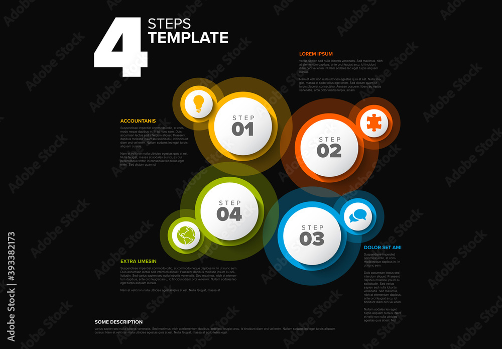 Four Color Steps Instructions Layout Stock Template | Adobe Stock