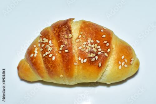 isolated crescent bread roll