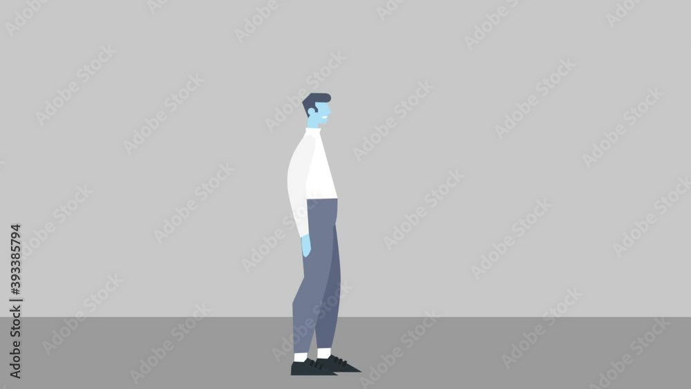 Cartoon Man Character Design Flat Style Happy Jumping Isolated 2d Animation Cartoon Man Character Design Flat Style Happy Jumping Isolated 2d Animation