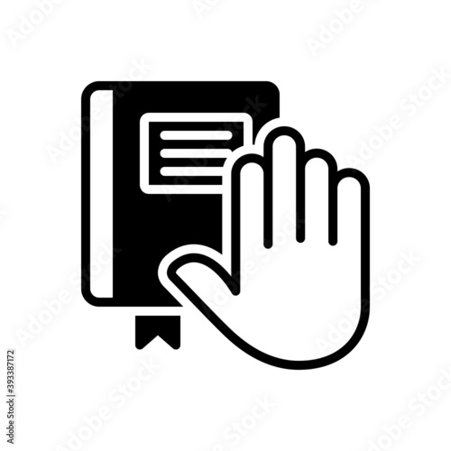 Black solid icon for swear
