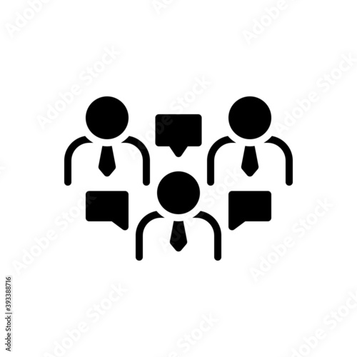 Black solid icon for discuss