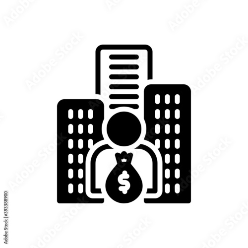 Black solid icon for investor