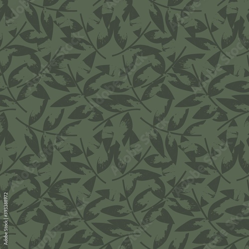 Green Tropical Botanical Leaf Seamless Pattern Background