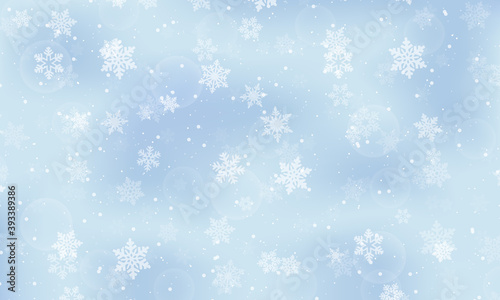 Abstract winter with snowflakes background.