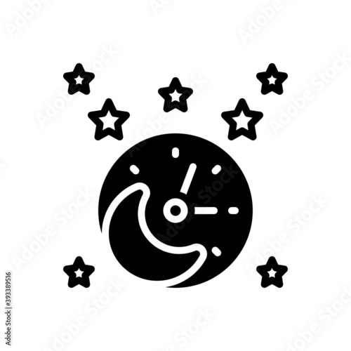 Black solid icon for tonight