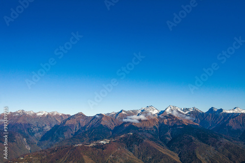Fototapeta Naklejka Na Ścianę i Meble -  Caucasian Mountains. View from a 2200 m point t on Krasnaya Polyana