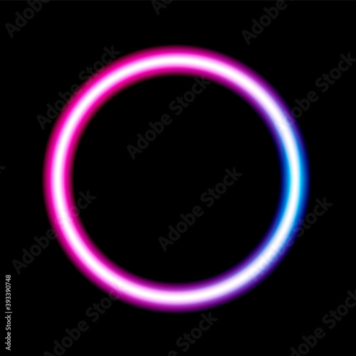 Neon lighting round frame. Abstract background. Vector stock illustration for poster