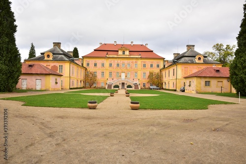 Krasny Dvur Chateau in Ustecky Region, North Bohemia, Czech Republic, is an 18th century baroque castle.