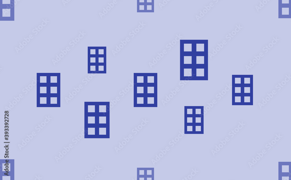 Seamless pattern of large isolated blue office building symbols. The pattern is divided by a line of elements of lighter tones. Vector illustration on light blue background Seamless pattern of large isolated blue office building symbols. The pattern is divided by a line of elements of lighter tones. Vector illustration on light blue background