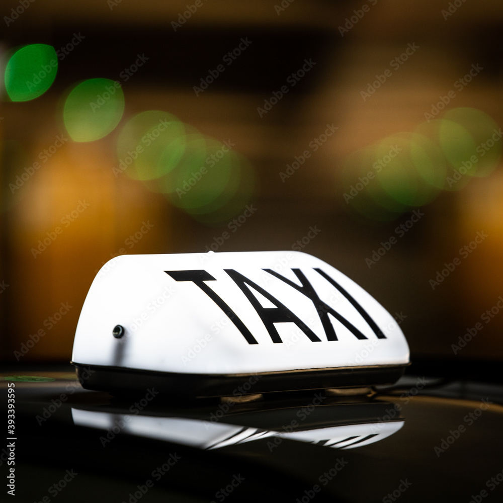 Taxi sign at the underground parking