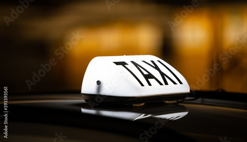 Taxi sign at the underground parking