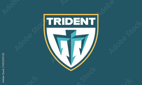 Trident sports vector crest logo