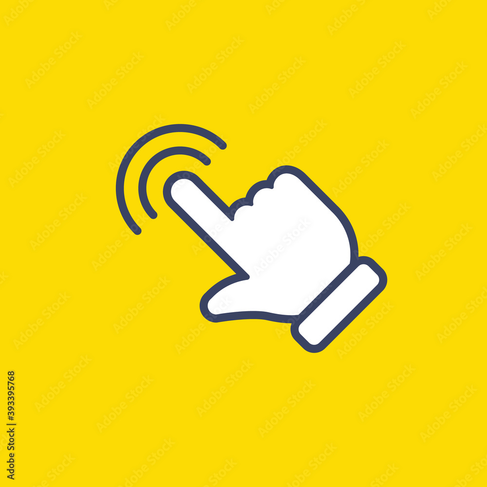Clicking hand icon. Finger pointer vector graphic. Click symbol. Clicking hand icon. Finger pointer vector graphic. Click symbol.