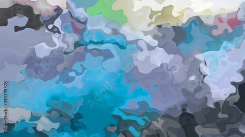 abstract animated twinkling stained background full HD seamless loop video - watercolor splotch liquid effect - color turquoise blue and slate grey
