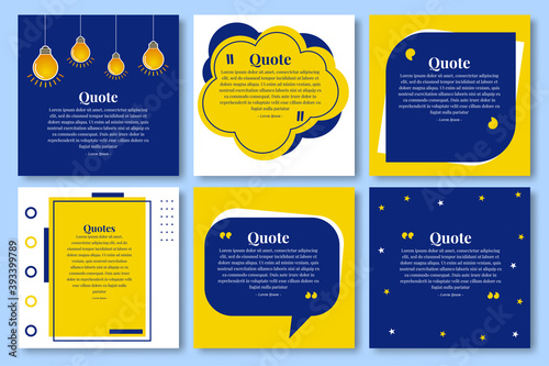 Colored quote square template. Vector illustration