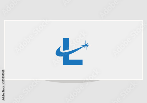 L letter logo design with spark concept. Spark L logo design