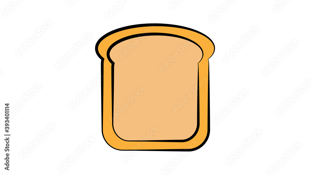 Bread toast for sandwich piece of roasted crouton. Lunch, dinner, breakfast snack. Isolated white background. EPS10 vector illustration Bread toast for sandwich piece of roasted crouton. Lunch, dinner, breakfast snack. Isolated white background. EPS10 vector illustration