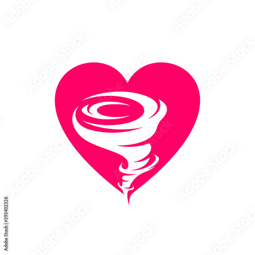 Love Tornado logo vector template, Creative Twister logo design concepts, icon symbol