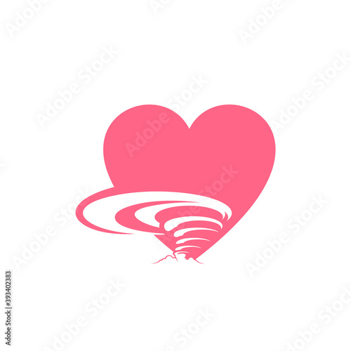 Love Tornado logo vector template, Creative Twister logo design concepts, icon symbol