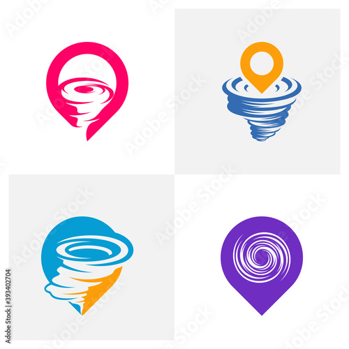 Set of Point Tornado logo vector template, Creative Twister logo design concepts, icon symbol