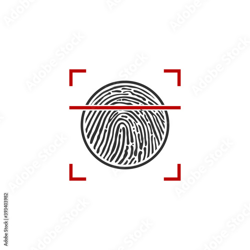 fingerprint circle icon, sc...
