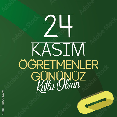24 November Turkish Teachers Day, Square Design. Turkish flag symbol. Turkish: 24 Kasım, Öğretmenler Günü. (TR: 24 Kasım Öğretmenler Gününüz Kutlu Olsun)