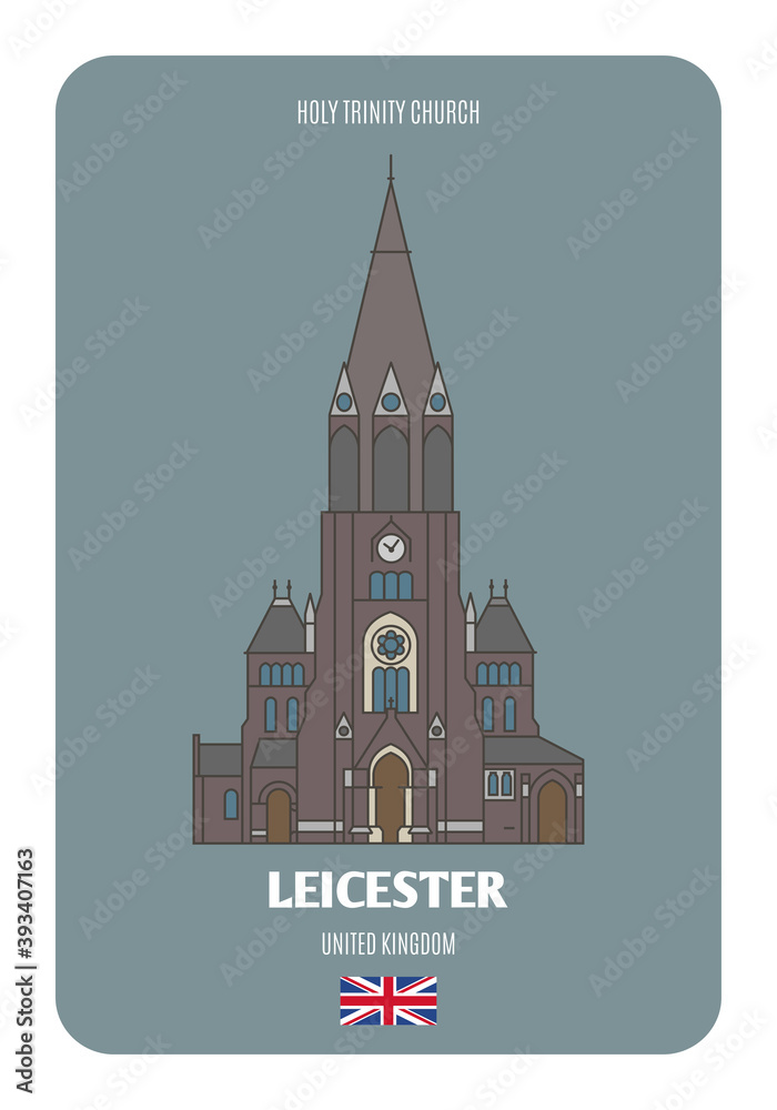 Holy Trinity Church in Leicester, UK. Architectural symbols of European cities