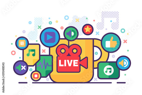Live stream production concept illustration