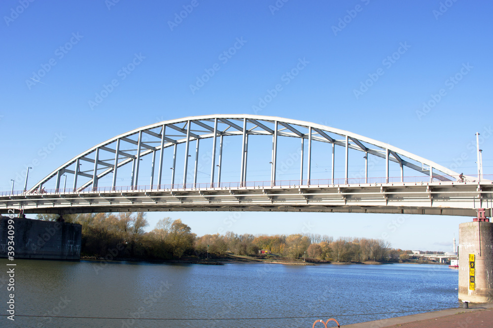 John Frost bridge on the river Rhine in Arnhem, Netherlands