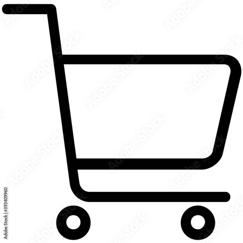 A hand carry cart, online shopping concept, line vector icon 