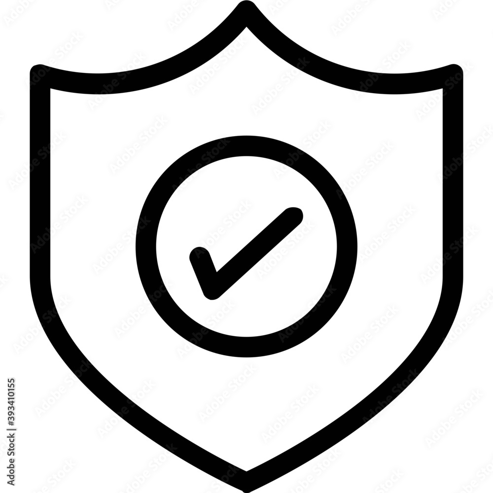 A protection shield with tick mark line vector icon
A protection shield with tick mark line vector icon