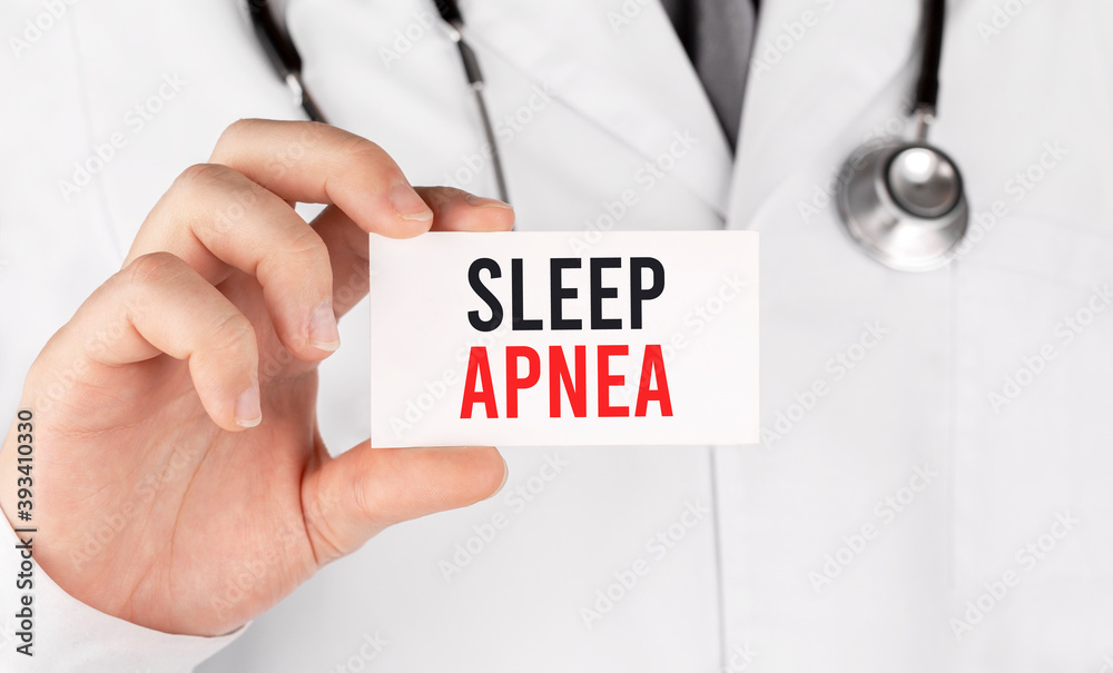 Εκτύπωση καμβά Doctor holding a card with text Sleep Apnea, medical concept