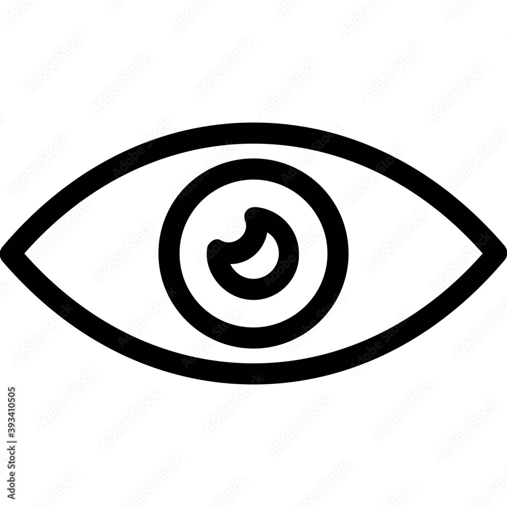 
An open human eye, line vector icon 
