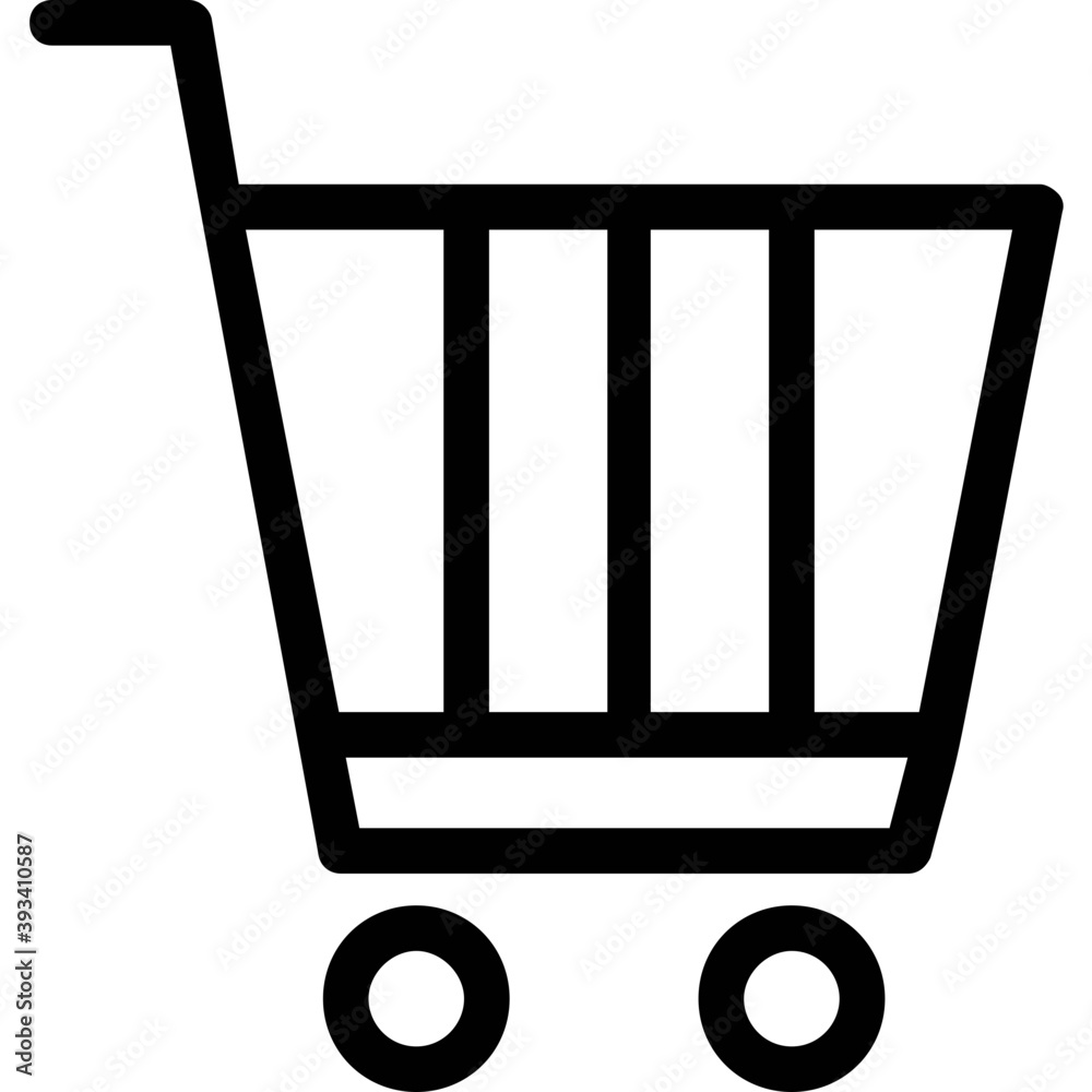 A hand carry cart, online shopping concept, line vector icon A hand carry cart, online shopping concept, line vector icon