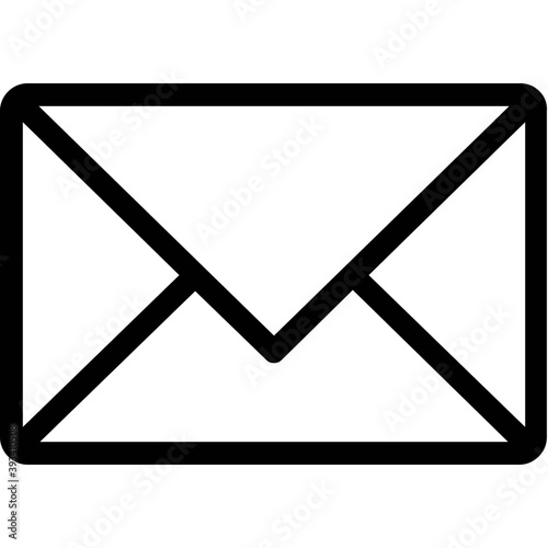 
A closed envelope of a line vector icon 
