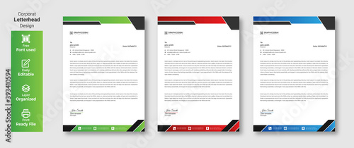 Modern Creative & Clean business style letterhead design template in flat style print with vector & illustration