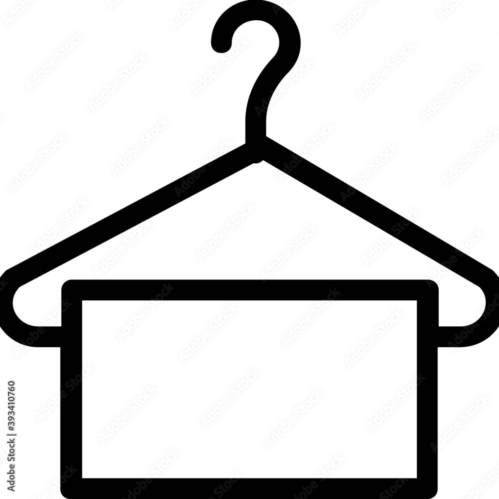 Wiping towel on hanger, line vector icon
Wiping towel on hanger, line vector icon