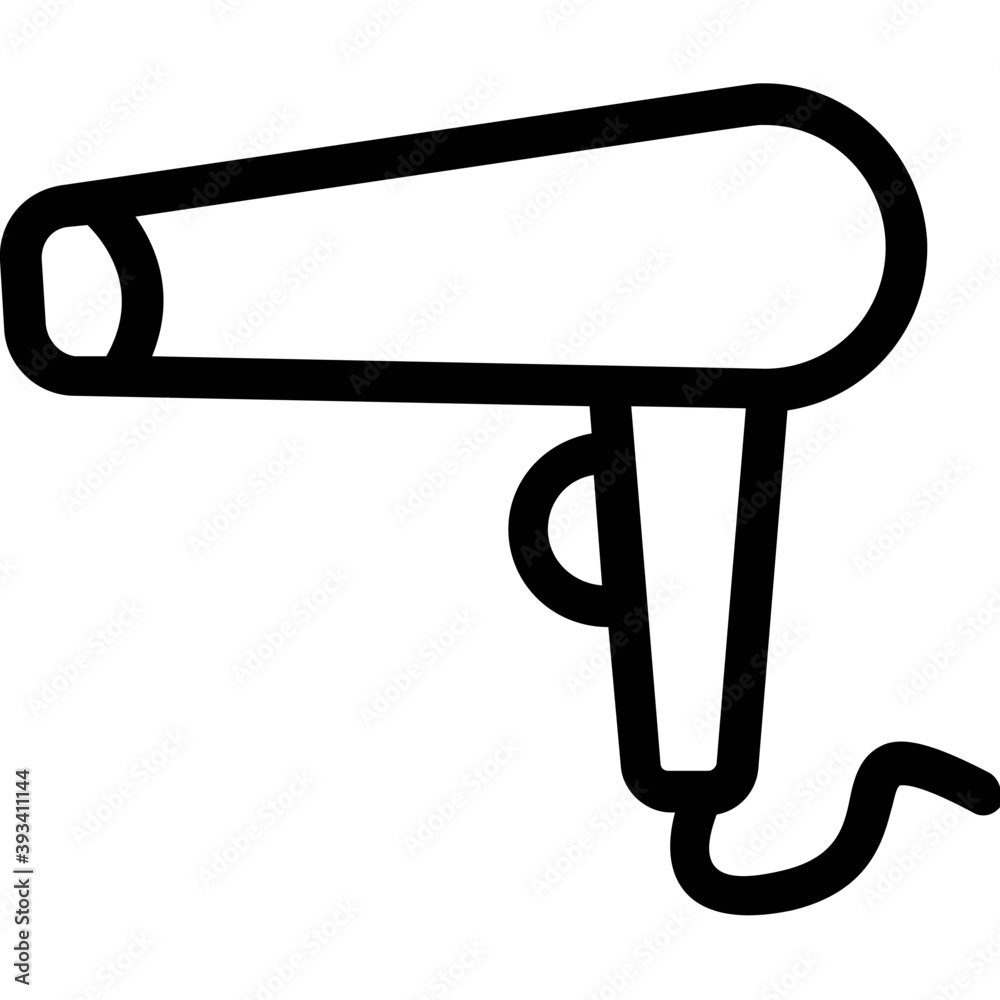 A blow dryer used to dry hair, line vector icon
A blow dryer used to dry hair, line vector icon