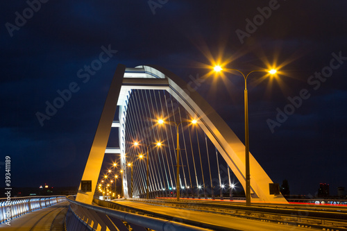 Photography Apollo Bridge in Bratislava at night, Slovakia