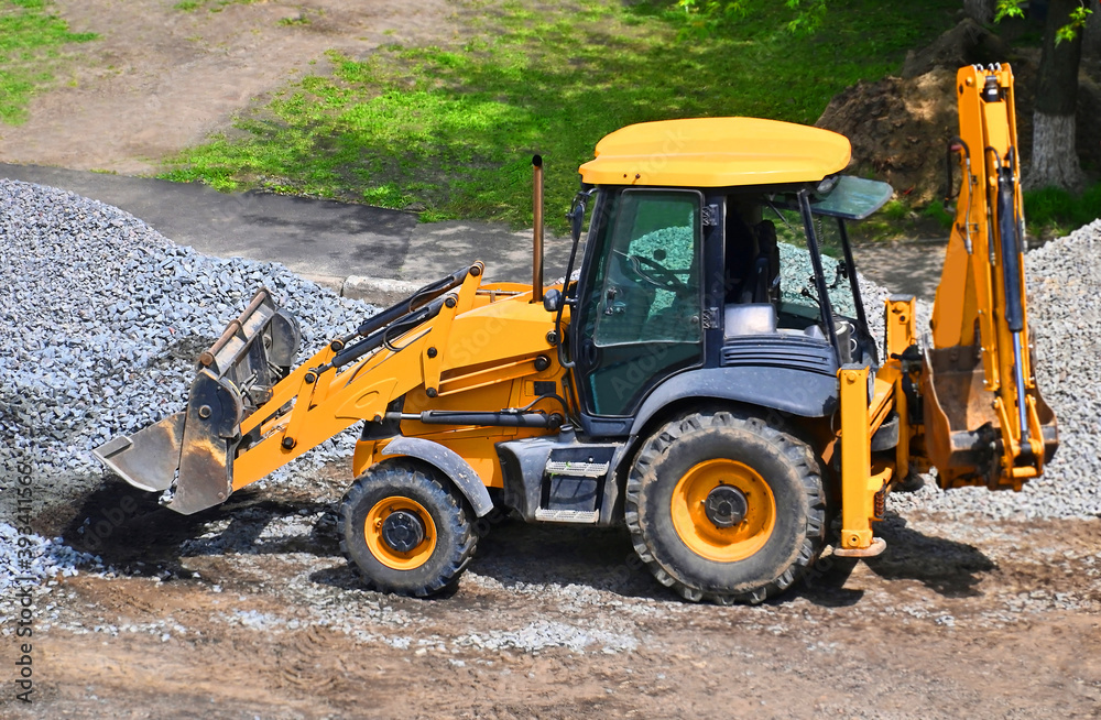 Bulldozer on construction site