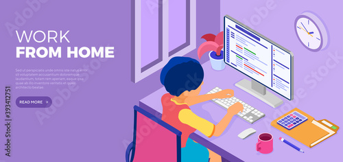 Woman working from home